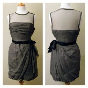 White by vera wang bridesmaid grey tulle dress